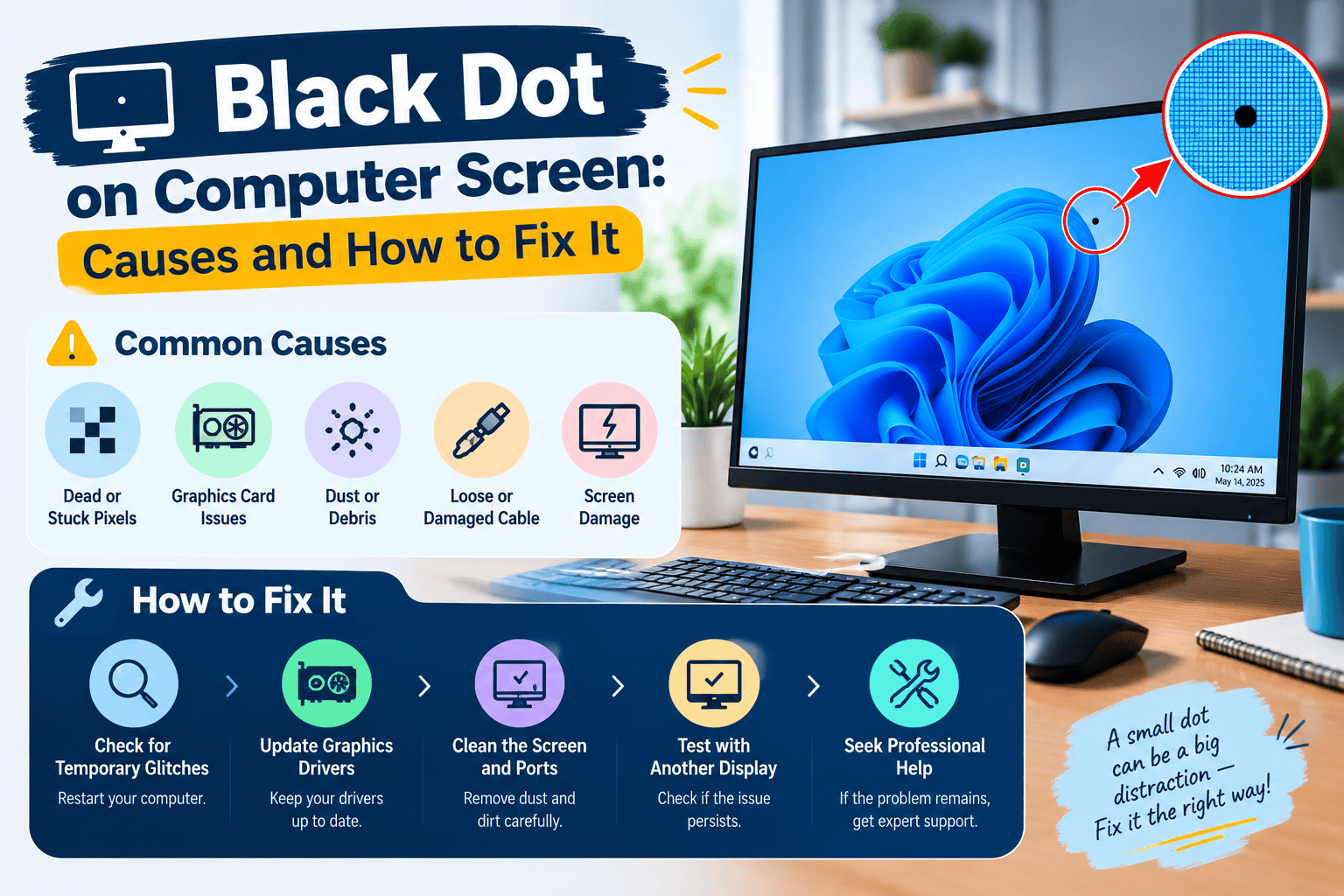 Black Dot on Computer Screen: 7 Quick Fixes You Need to Try